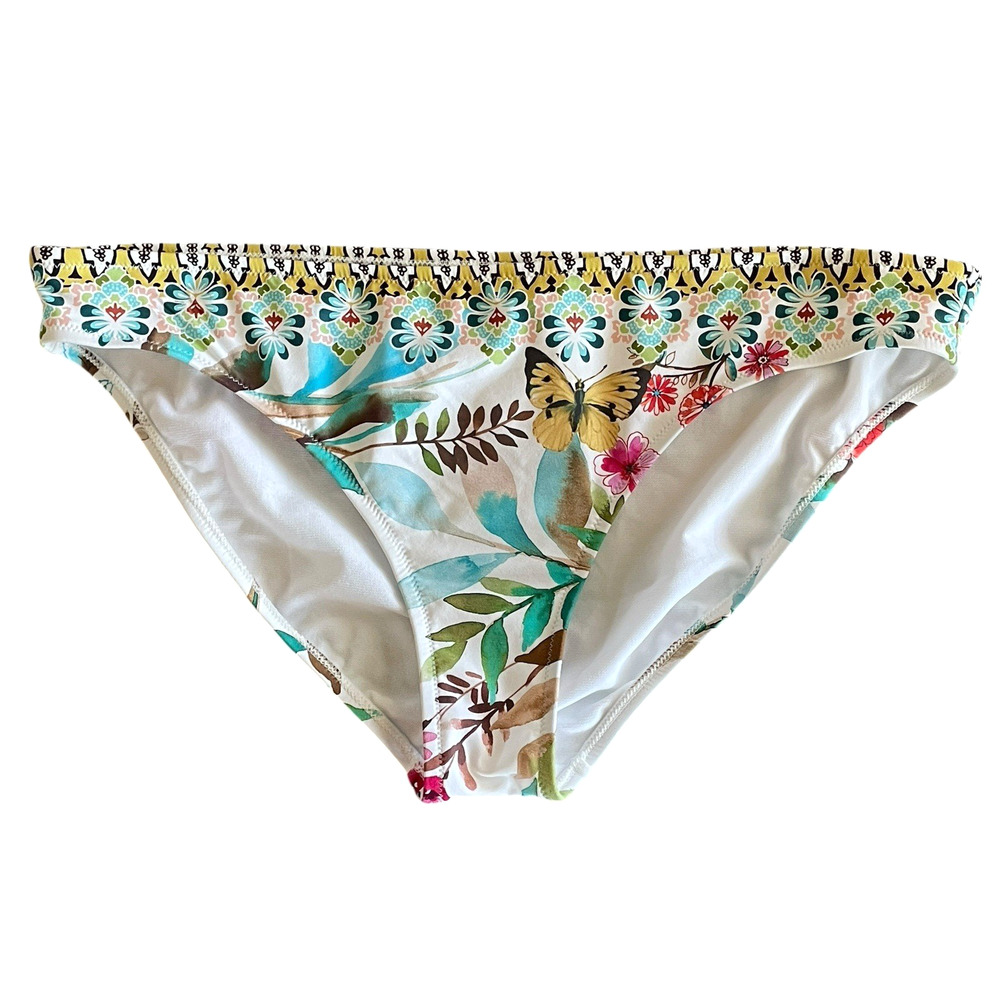 JOHNNY WAS California Women's Size XL White Dreamer Hipster Bikini Swim Bottom